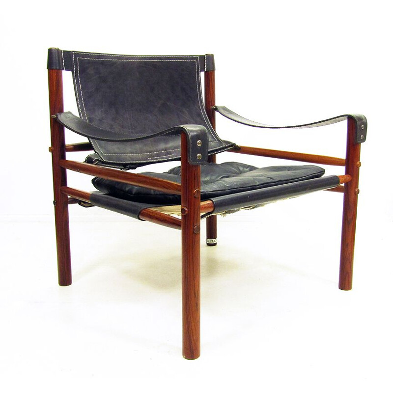 Vintage Rosewood 'Sirocco' Safari Chair By Arne Norell 1960s