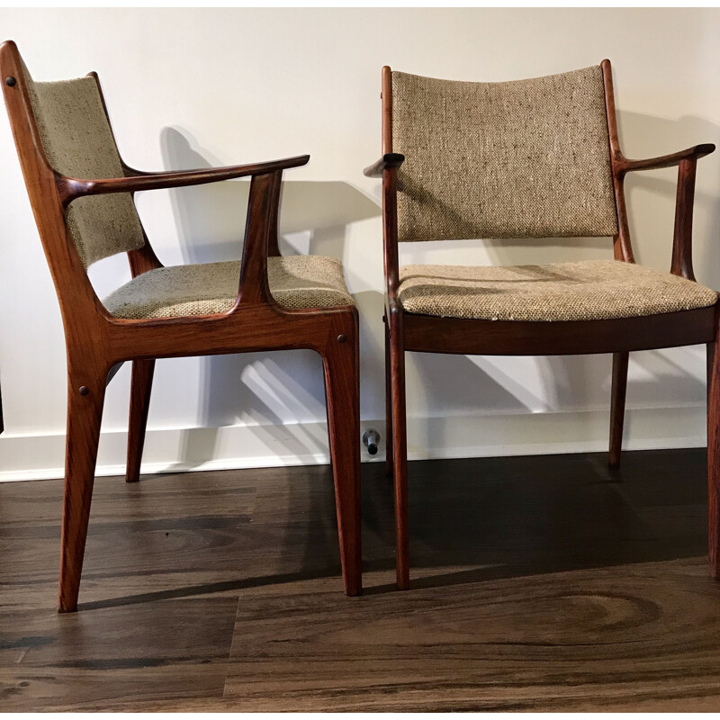 Set of 6 Vintage Chairs Rosewood Johannes Andersen for Uldum Møbelfabrik Danish Brazilian