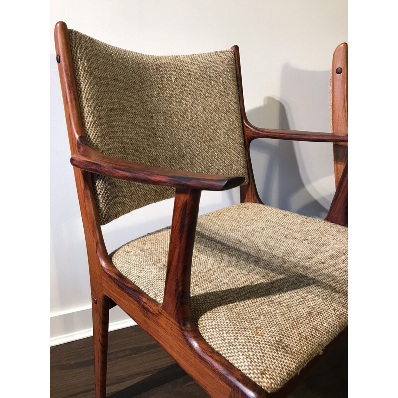 Set of 6 Vintage Chairs Rosewood Johannes Andersen for Uldum Møbelfabrik Danish Brazilian