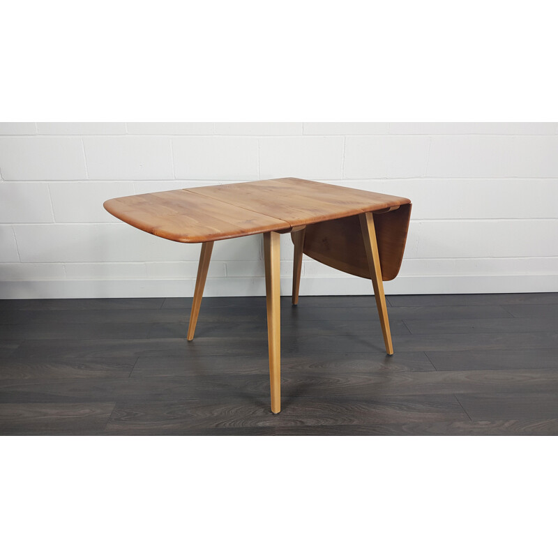 Vintage  Dining Table Square Drop Leaf Ercol, 1960s