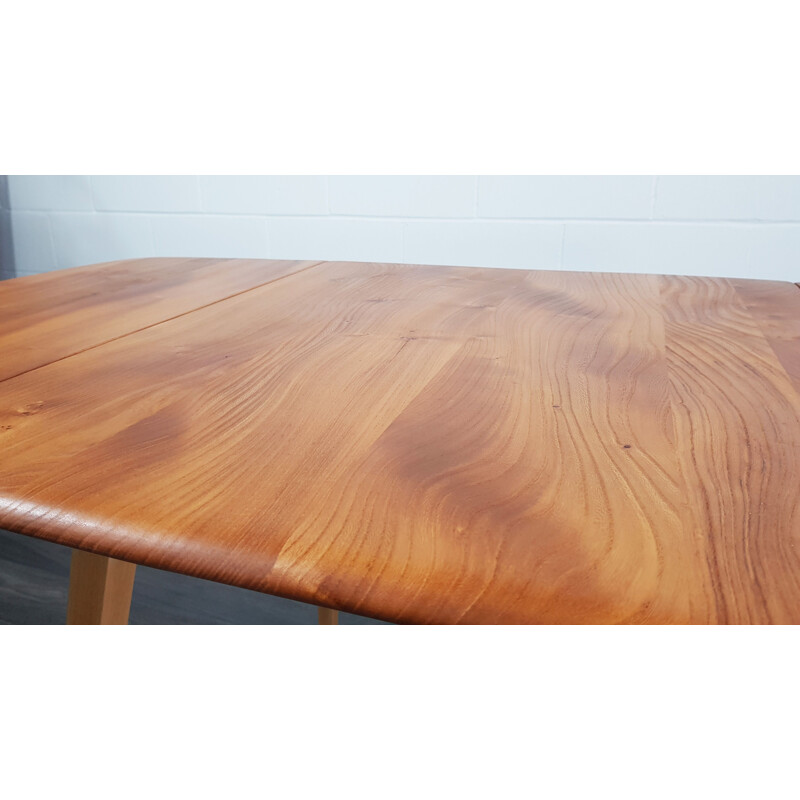 Vintage  Dining Table Square Drop Leaf Ercol, 1960s