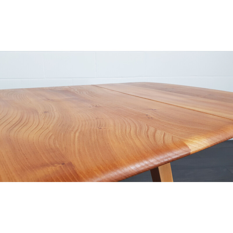 Vintage  Dining Table Square Drop Leaf Ercol, 1960s