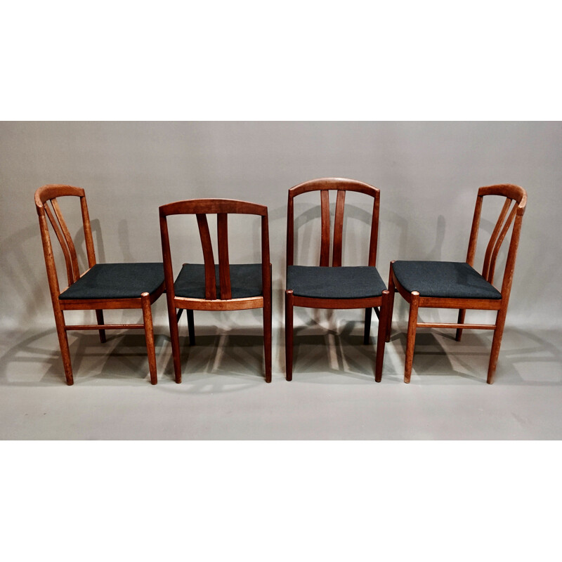 Set of 4 vintage teak chairs Scandinavian  stamped Johansson Sweden 1950