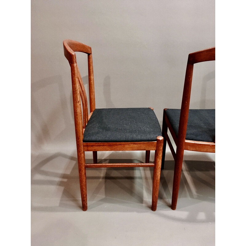 Set of 4 vintage teak chairs Scandinavian  stamped Johansson Sweden 1950