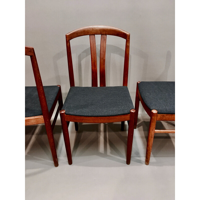 Set of 4 vintage teak chairs Scandinavian  stamped Johansson Sweden 1950