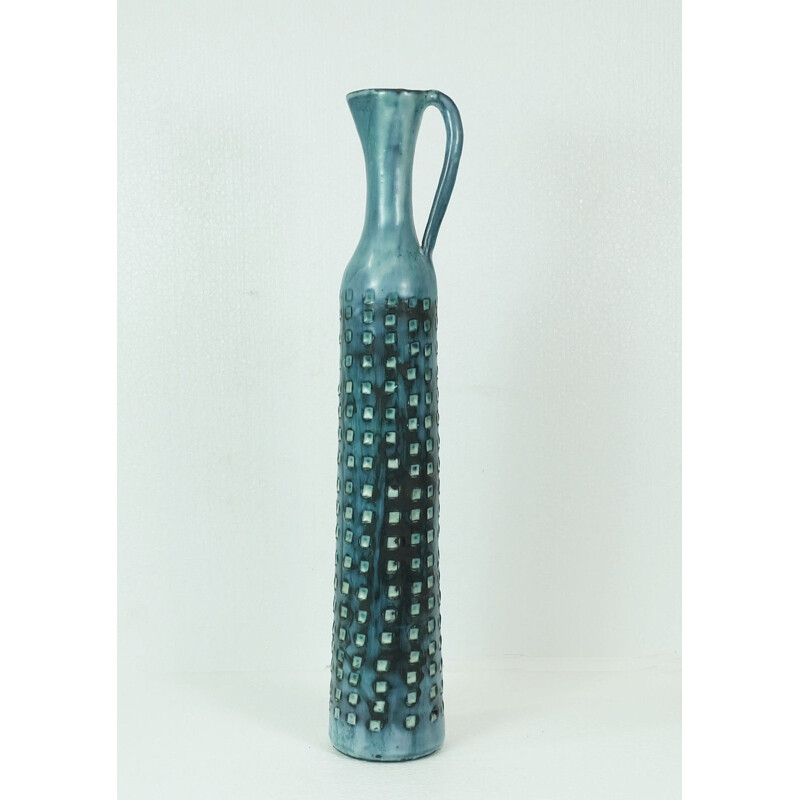 Grand vase français vintage L'atelier Dieulefit, Jacques POUCHAIN - 1960