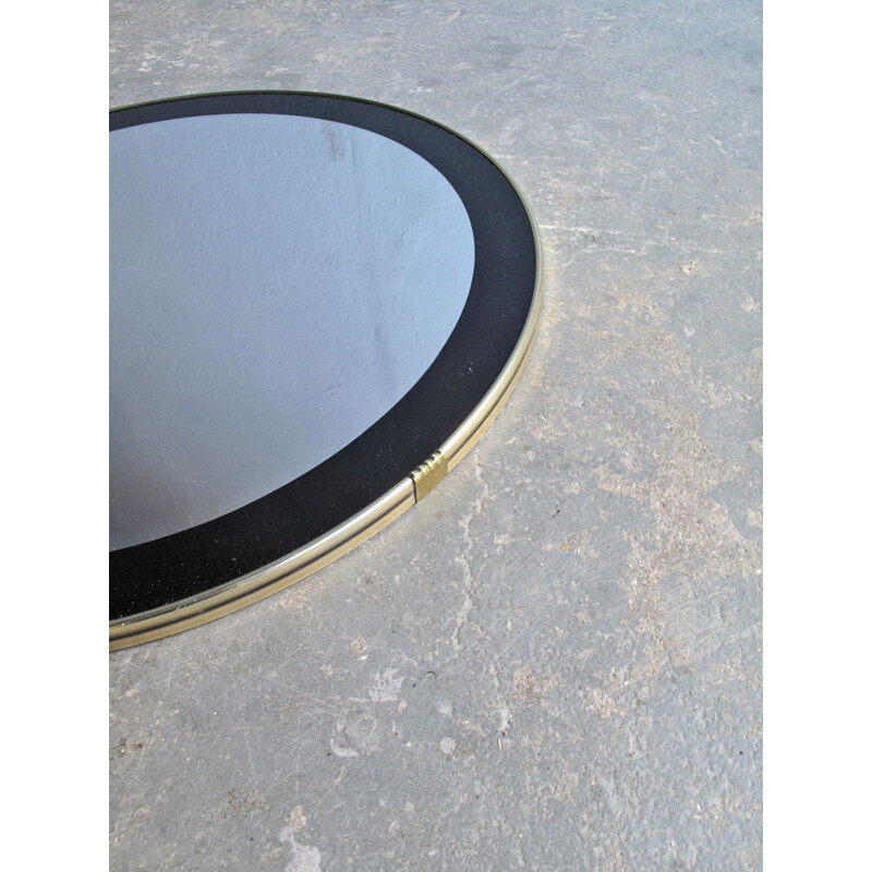 Vintage mirror  round with black frame 1960s