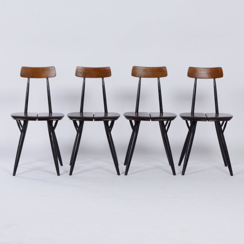 Vintage Table Bench and 4 Chairs Pirkka Dining Ilmari Tapiovaara Laukaan Puu, 1950