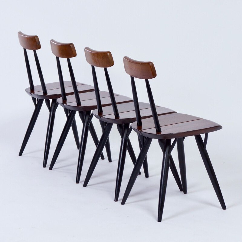 Banc de table et 4 chaises Vintage Pirkka Dining Ilmari Tapiovaara Laukaan Puu, 1950