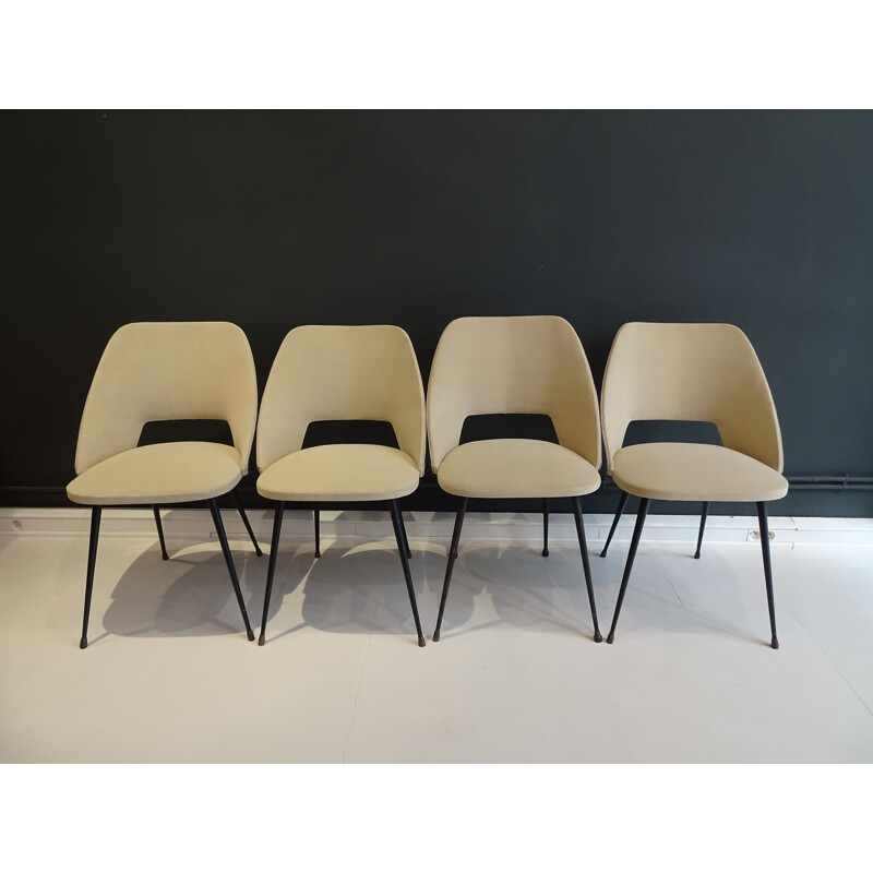 Set of 4 Tonneau chairs by Pierre Guariche