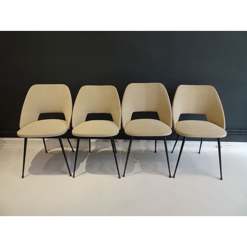 Set of 4 Tonneau chairs by Pierre Guariche