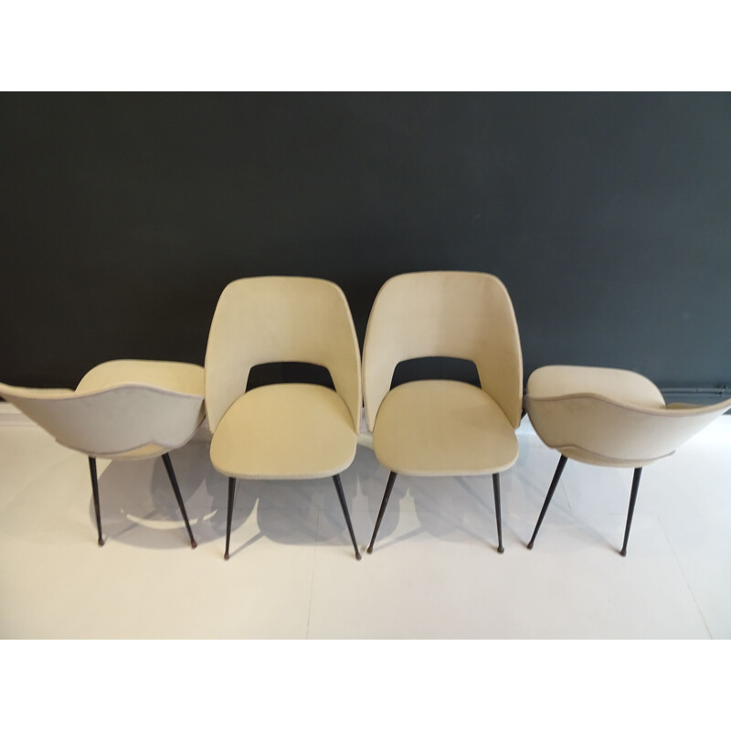 Set of 4 Tonneau chairs by Pierre Guariche