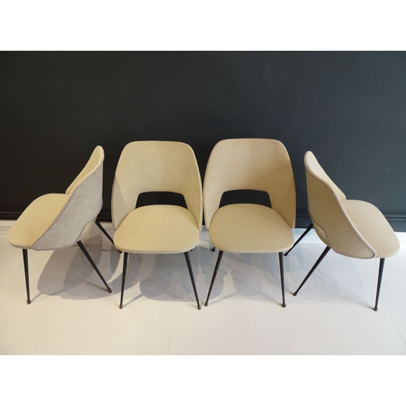 Set of 4 Tonneau chairs by Pierre Guariche