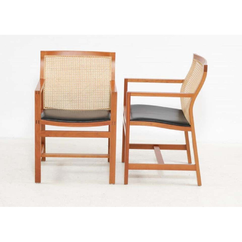 Set of 5 vintage King chairs in cherry wood by Rud Thygesen and Johnny Sorensen, 1980