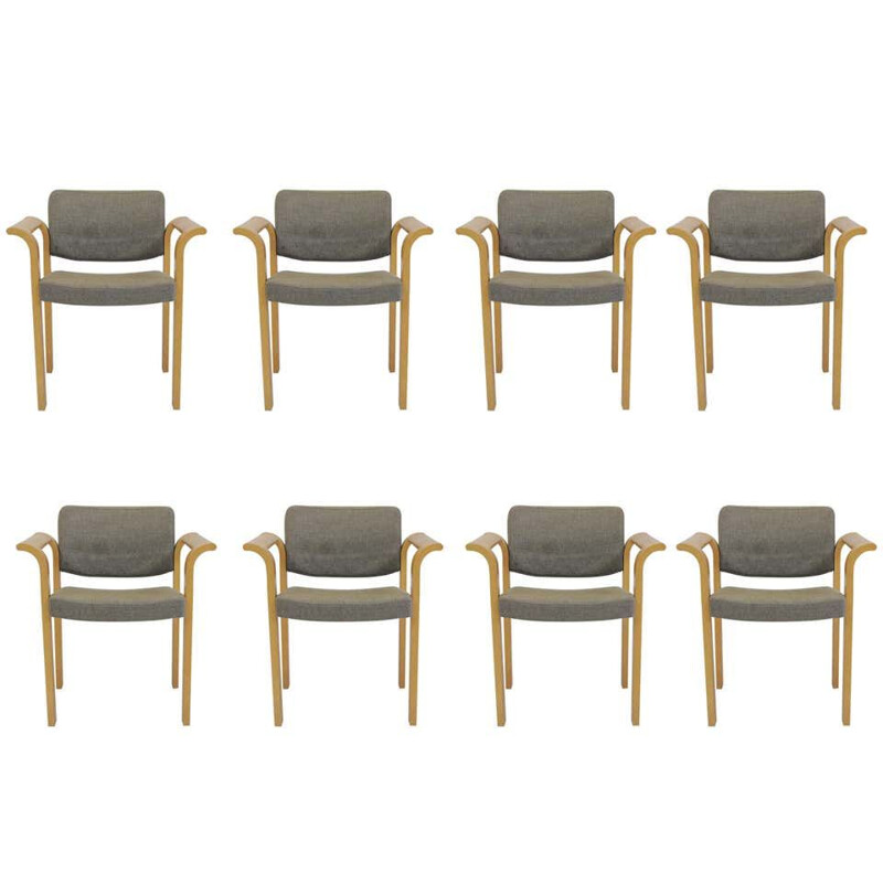Set van 8 vintage fauteuils Rud Thygesen Johnny Sorensen 1970