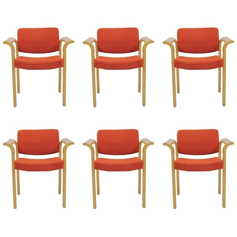 Ensemble de six fauteuils vintage de Rud Thygesen et Johnny Sorensen pour Magnus Olesen, 1970