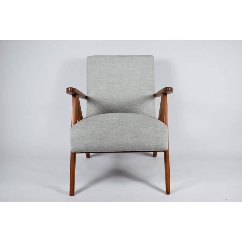 Vintage armchair Scandinavian light grey 1960s 