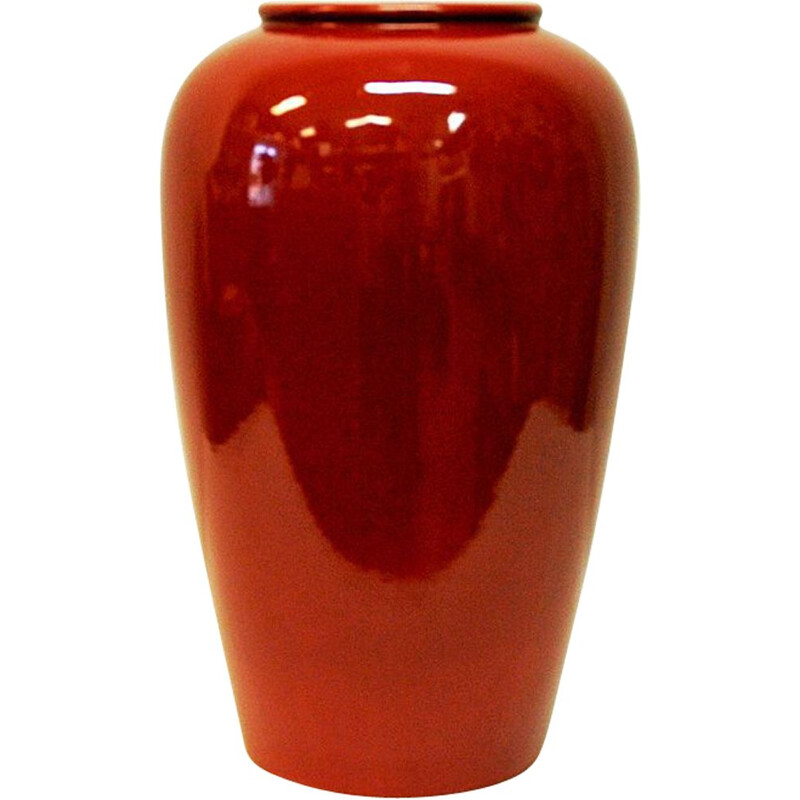 Vase rouge vintage de Scheurich , W. Allemagne 1970