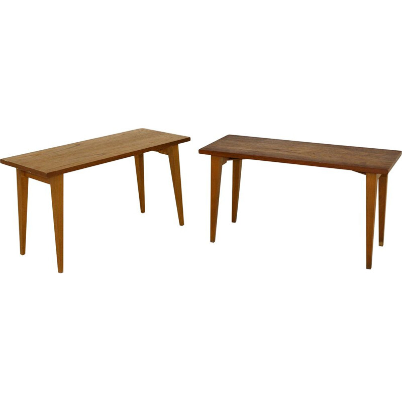 Pair of Vintage folding teak side tables, Sweden, 1960