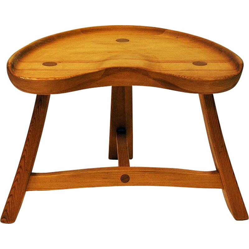 Tabouret vintage en pin de Krogenæs Møbler Norvégien 1970