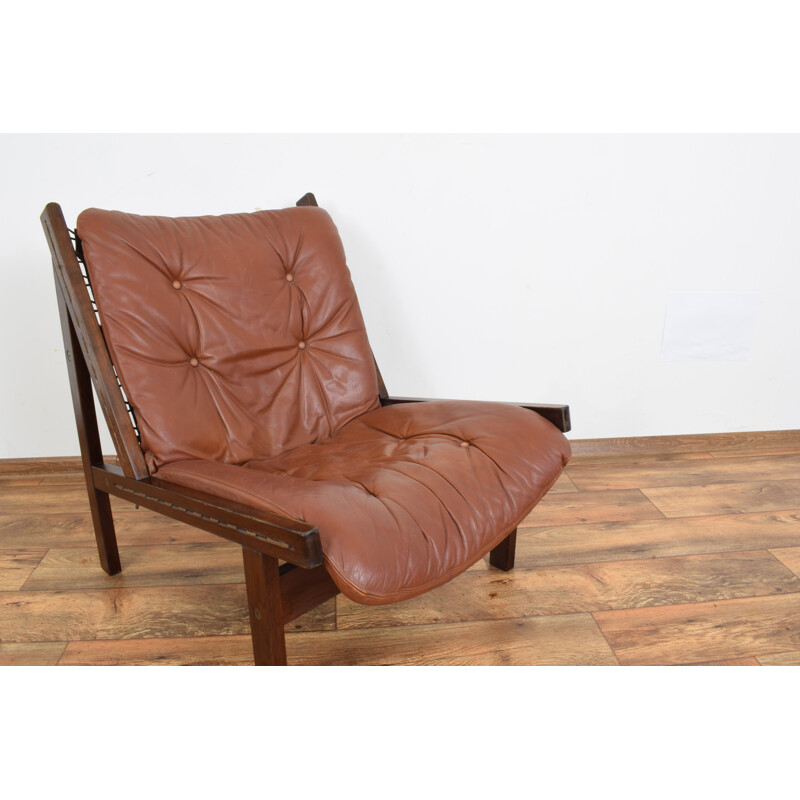 Fauteuil Lounge vintage par Torbjørn Afdal pour Bruksbo, norvégienne 1960