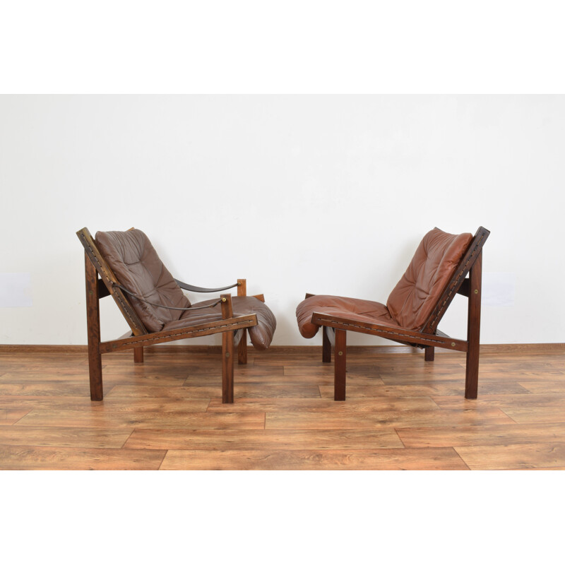 Pair of Mid-Century Norwegian Lounge Chairs by Torbjørn Afdal for Bruksbo, 1960s