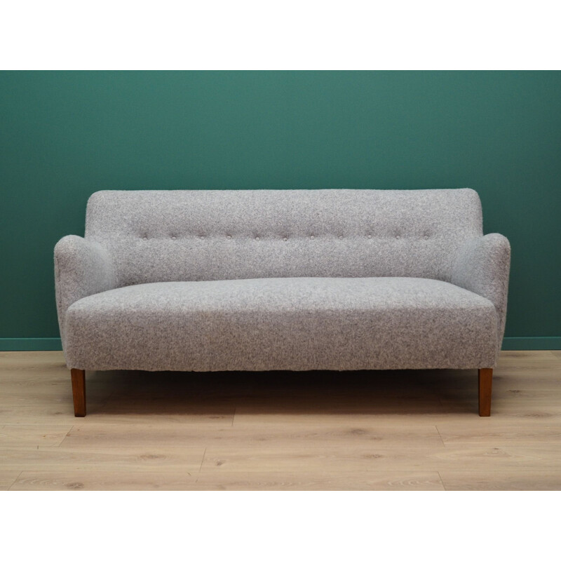 Vintage grey sofa in woolen fabric, 1960