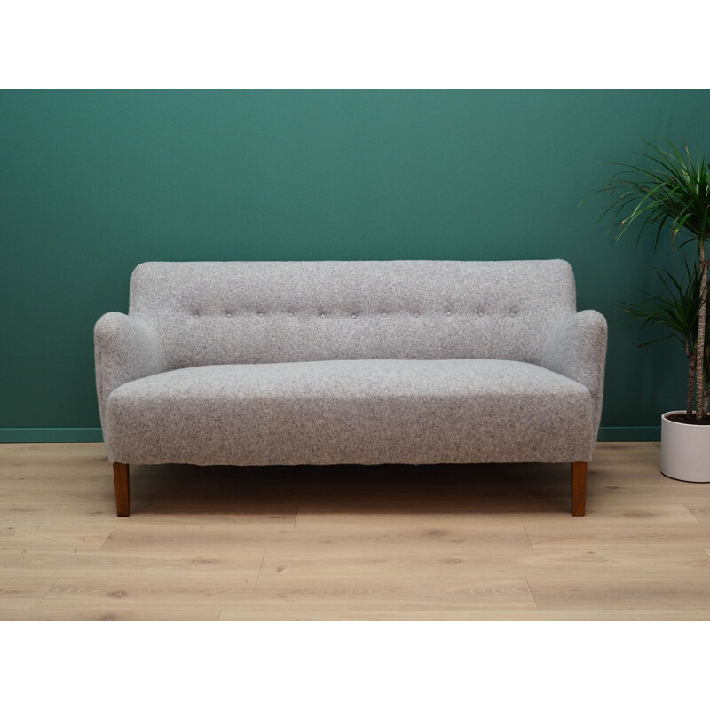 Vintage grey sofa in woolen fabric, 1960