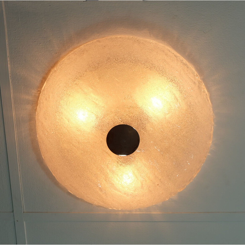 Ceiling and wall light in glass - 1970s