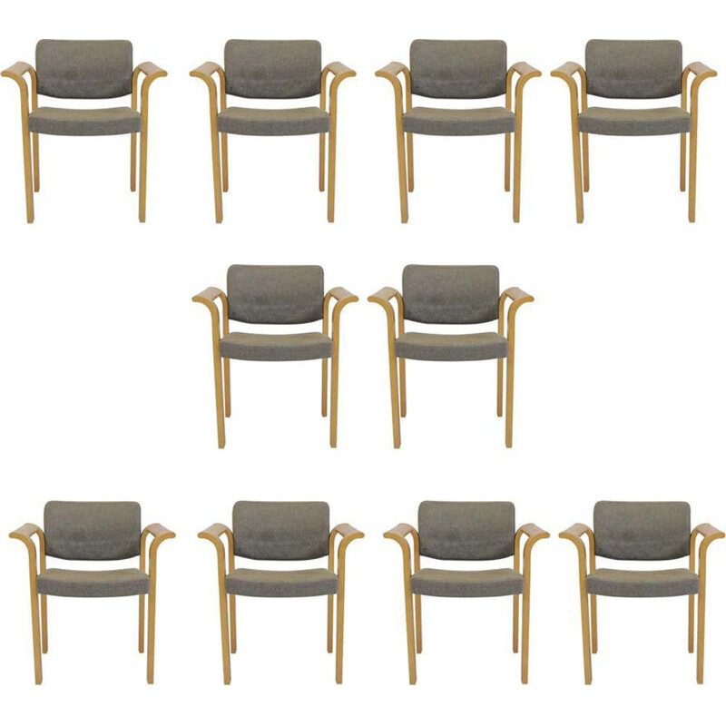  Set van 10 vintage fauteuils Rud Thygesen Johnny Sorensen 1970