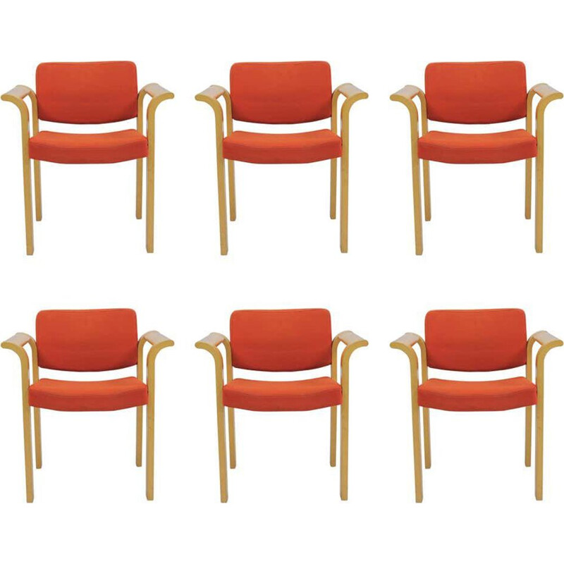 Ensemble de six fauteuils vintage de Rud Thygesen et Johnny Sorensen pour Magnus Olesen, 1970