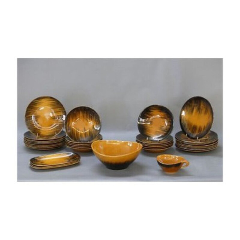 Vintage Accolay ceramic set 54 pieces 1960