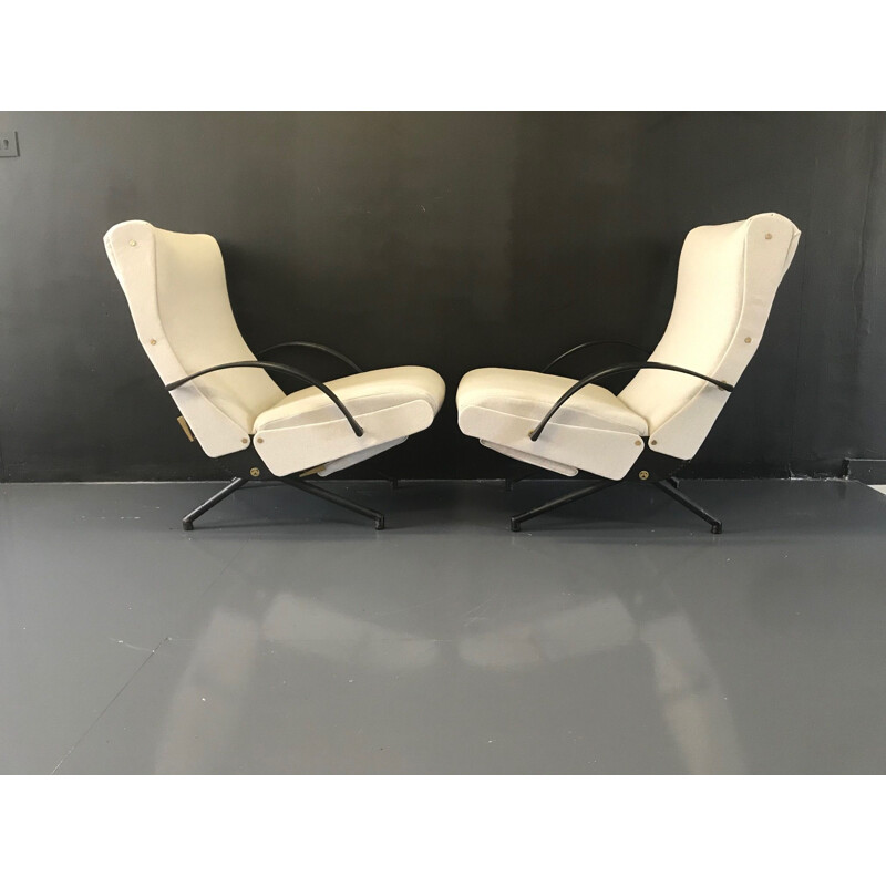 Pair of vintage armchairs P40 Osvaldo Borsani for Tecno 1954