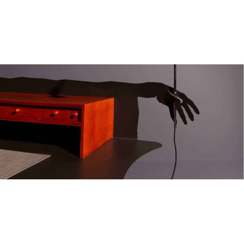 Vintage desk in wood and chromed steel by Entremanos Andrés Nagel, 1988