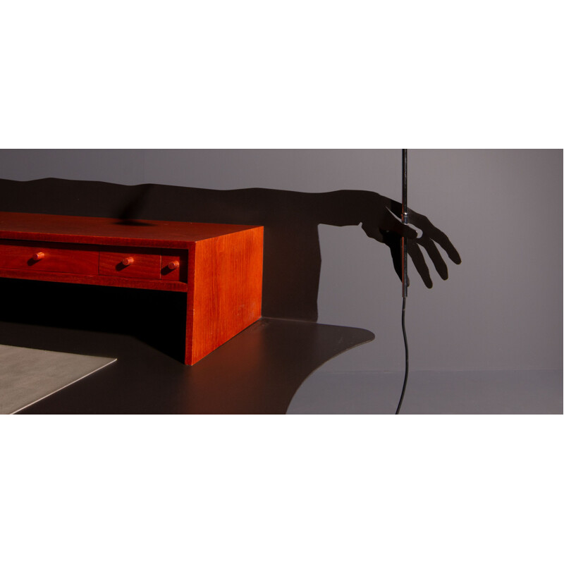 Vintage-Schreibtisch aus Holz und Chromstahl von Entremanos Andrés Nagel, 1988