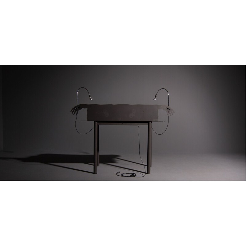 Vintage desk in wood and chromed steel by Entremanos Andrés Nagel, 1988
