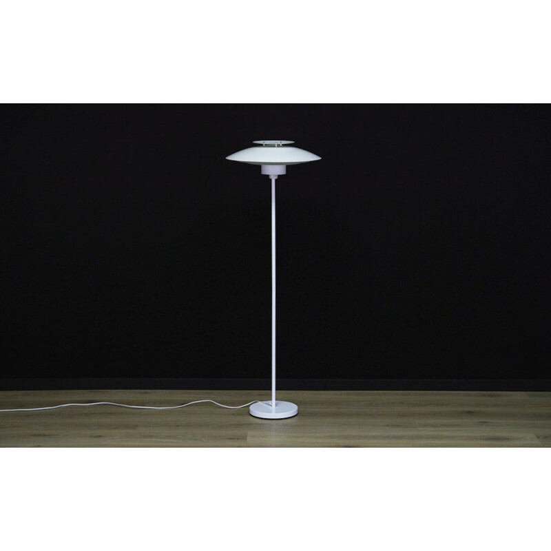 Vintage floor lamp in white metal, scandinavian 1960s