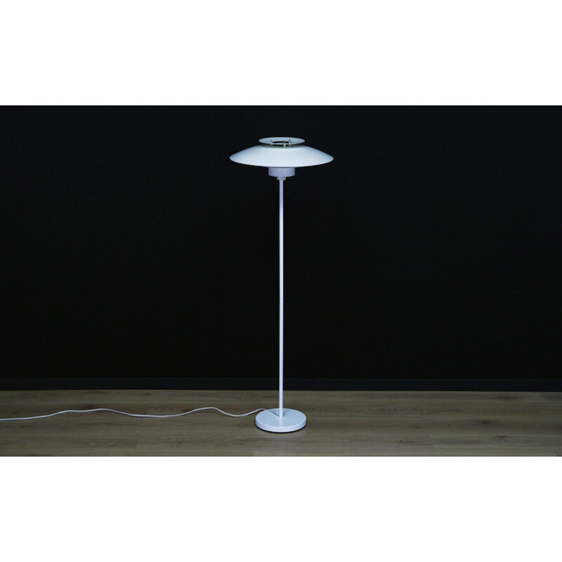 Vintage floor lamp in white metal, scandinavian 1960s