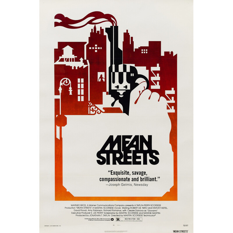 Affiche du film vintage "Mean Streets" par Martin Scorsese, 1973