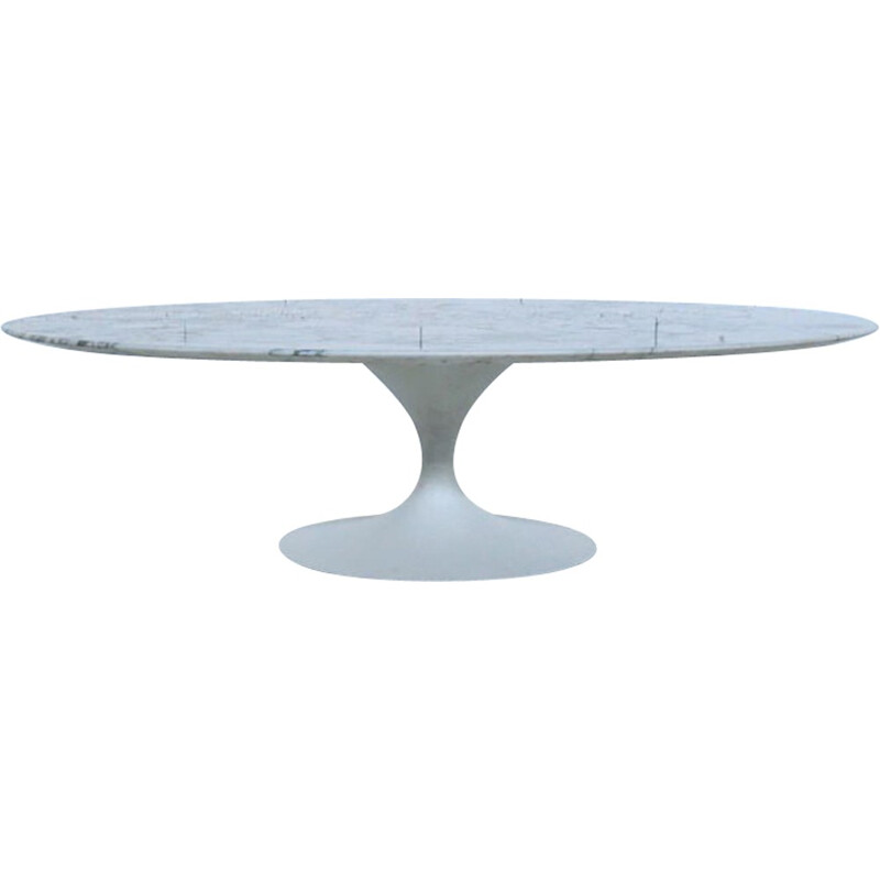 Knoll oval coffee table in white marble, Eero SAARINEN - 1966