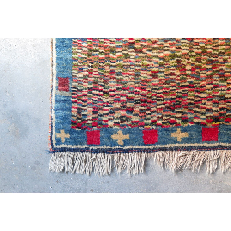 Tapis vintage bleuâtre en laine 1950