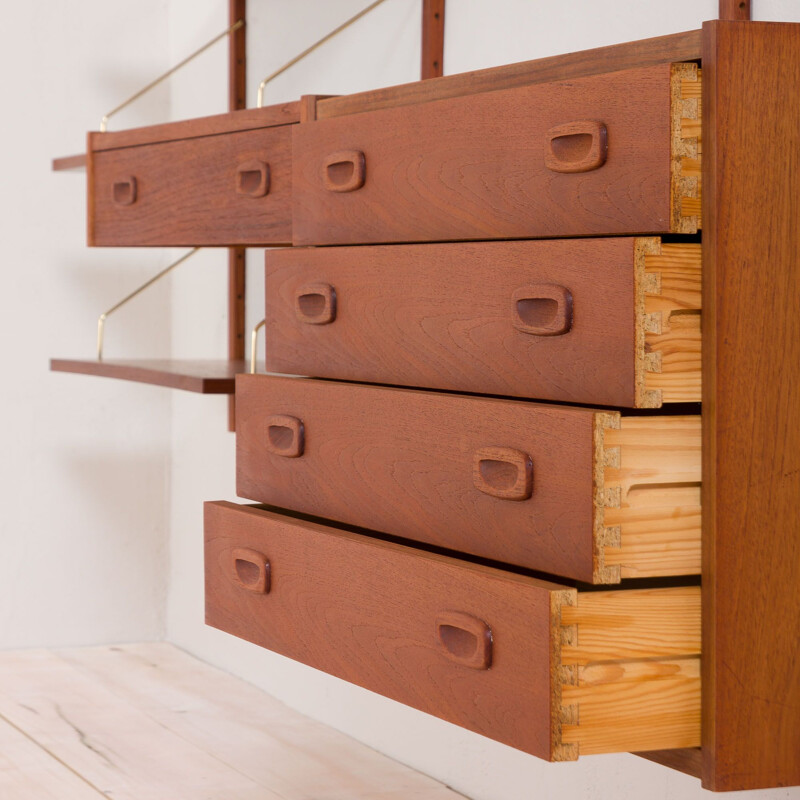 Vintage wall unit with desk and 2 cabinets Teak Preben Sorensen