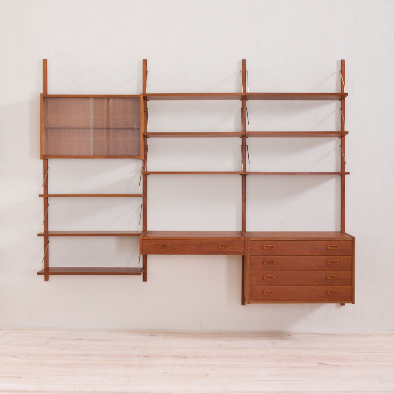 Vintage wall unit with desk and 2 cabinets Teak Preben Sorensen