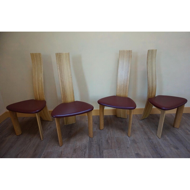 Set of 4 vintage dining chairs by Rob & Dries van den Berghe Danish 1970s