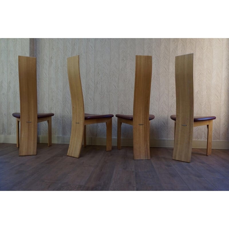 Ensemble de 4 chaises vintage par Rob & Dries van den Berghe Danois 1970