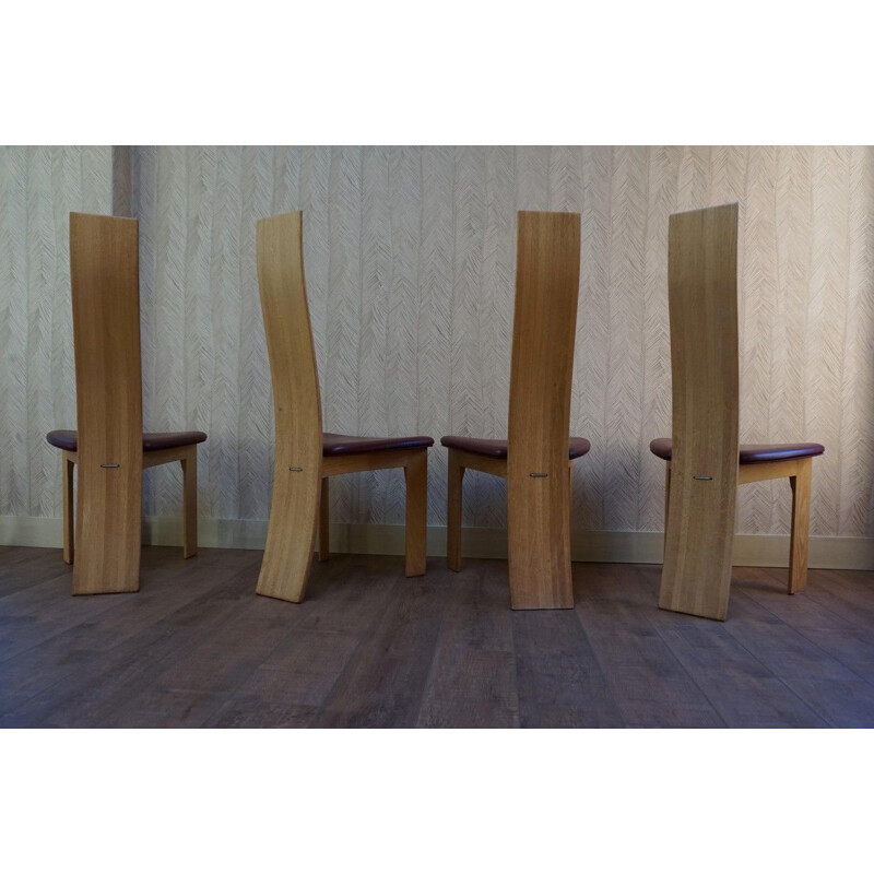 Set of 4 vintage dining chairs by Rob & Dries van den Berghe Danish 1970s