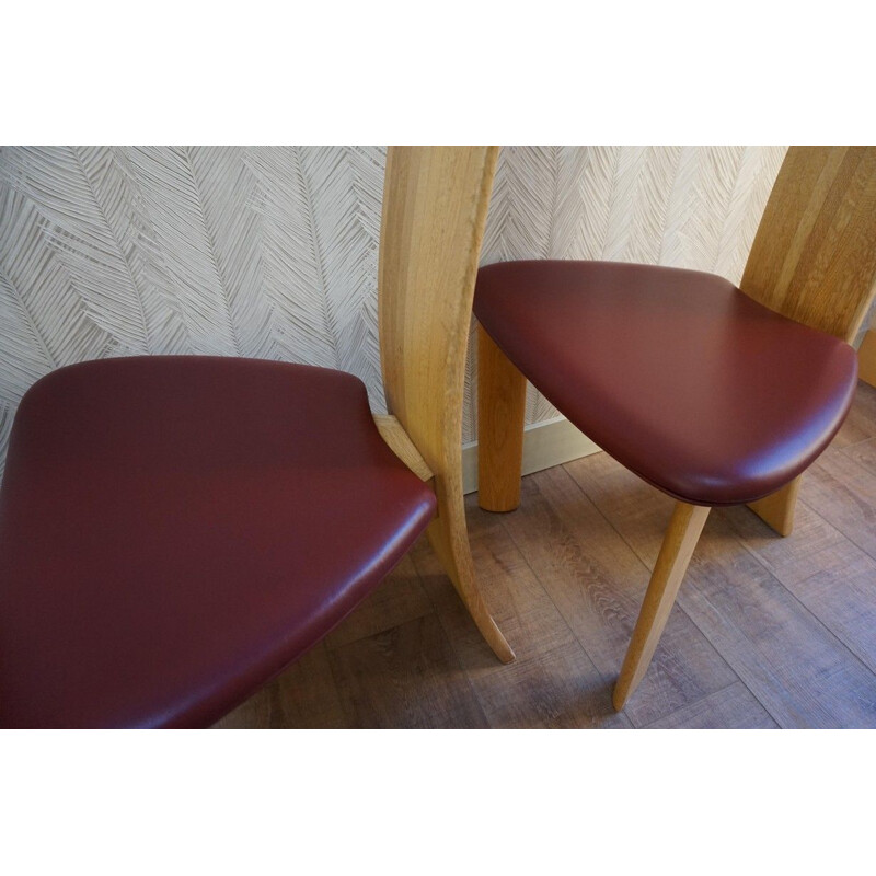 Set of 4 vintage dining chairs by Rob & Dries van den Berghe Danish 1970s