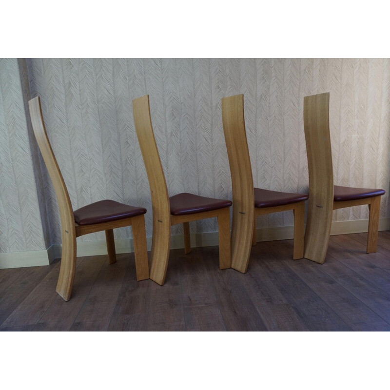 Set of 4 vintage dining chairs by Rob & Dries van den Berghe Danish 1970s