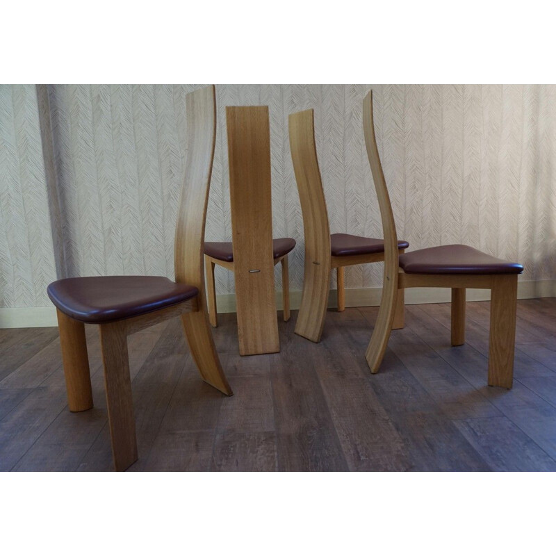 Set of 4 vintage dining chairs by Rob & Dries van den Berghe Danish 1970s