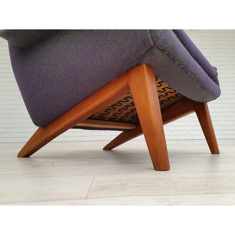 Vintage armchair by Folke Ohlsson Kvadrat wool Danish  1960s